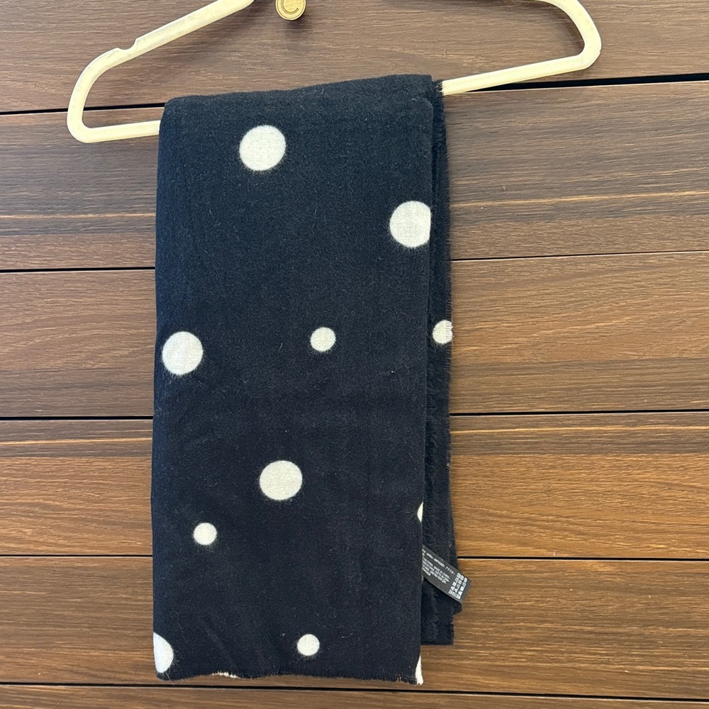Zara Black and White Polka Dot Scarf